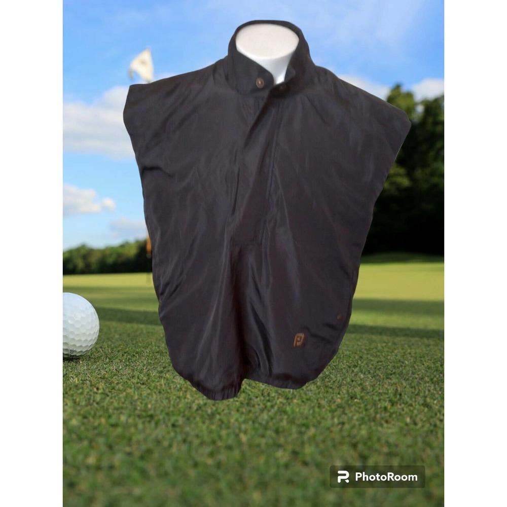 FJ Foot Joy Vest Jacket Men Sz‎ S Black Sleeveless Golf Dry Joys Light 1/4 Zip